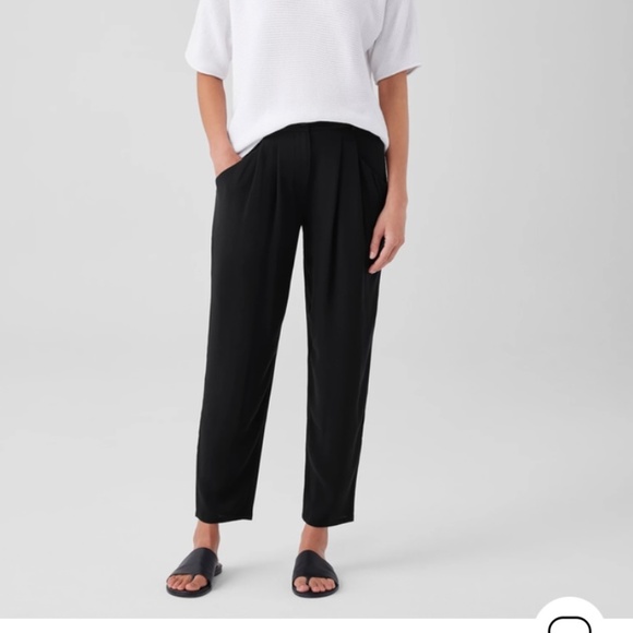 Eileen Fisher Silk Georgette crepe carrot pant - Picture 1 of 5